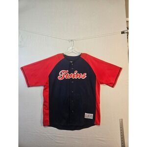 MLB Minnesota Twins Justin Morneau 33 Baseball Jersey Navy Red Mens XL M243